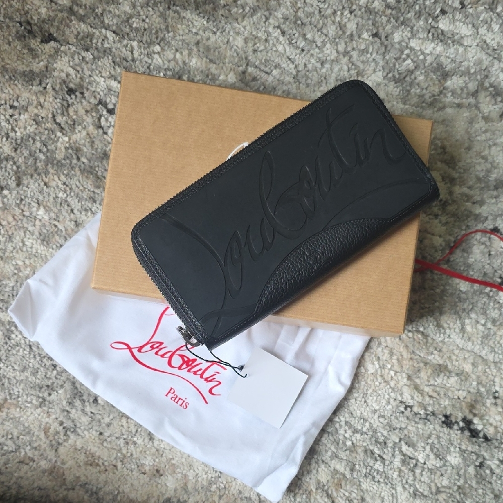 Christian Louboutin Panettone Logo Embossed Zip Around Wallet